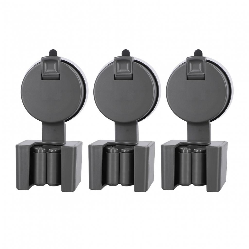 3Pcs Wall Mounted Suction Cup Broom Holder Organizer for Home Cleaning