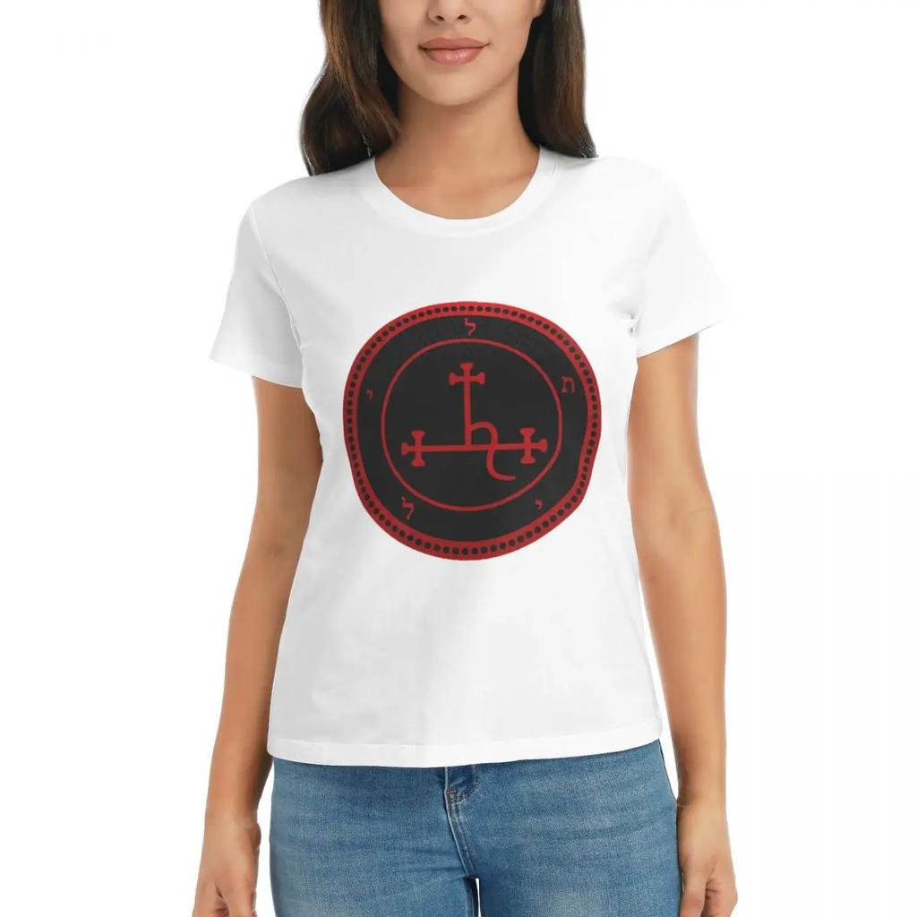 Damen T-Shirt Sigil Von Lilith Sommer Kurzarm T-Shirts Rundhals Baumwolle T-Shirts Kleidung Oberteile Streetwear