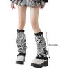 Punk Ruffled Trim Leg Warmers Subcultures Leopard Print Patchwork Denims Leg Cover Baggy Loose Flared Socks for Women