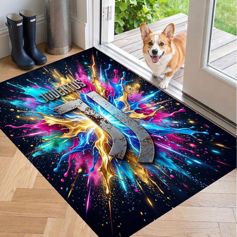 Soft Floor Carpet Juventus FC Pattern Area Rug Decorative Mat For Home Room Decoration