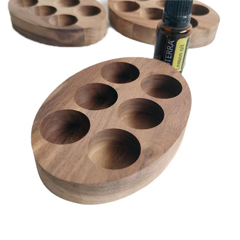 6-Slots ätherisches Öl Lagerung Box Holz Organizer Rack Display Stand