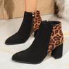 Stivaletti da Donna Taglie Forti con Stampa Leopardo, Scarpe Stile Martin con Tacco Basso e Zip Laterale