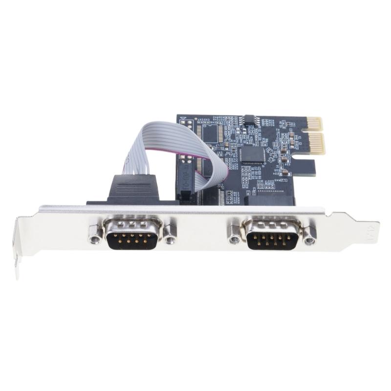 Double Port PCIExpress Serial Adapter Card RS232 COM Port Compatibles Multiple Operating Systems