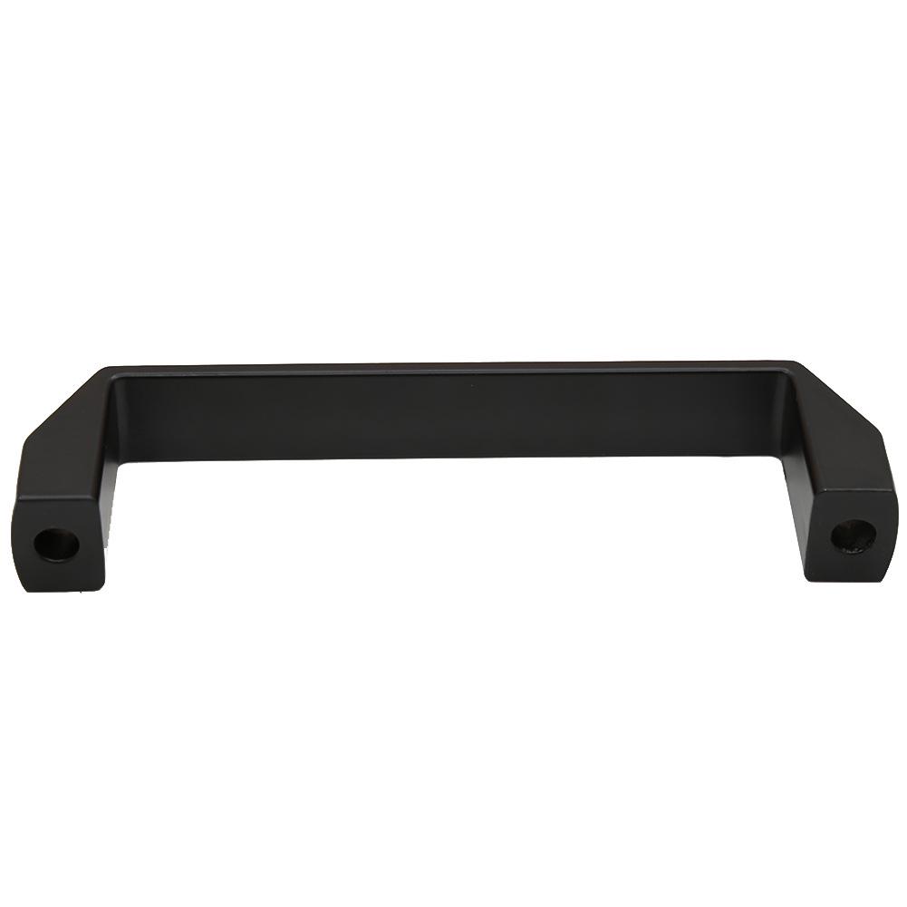 Dual-Sided Black Surface-Mounted Sliding Barn Door Handle