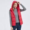 Womens Short Puffer Vest With Hood 90% White Duck Down Warm Lightweight Casual Outerwear Winter