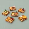1Set Dollhouse Miniature Food Dessert Cake Tray Tableware Kitchen Model Decor Toy Doll House Accessories