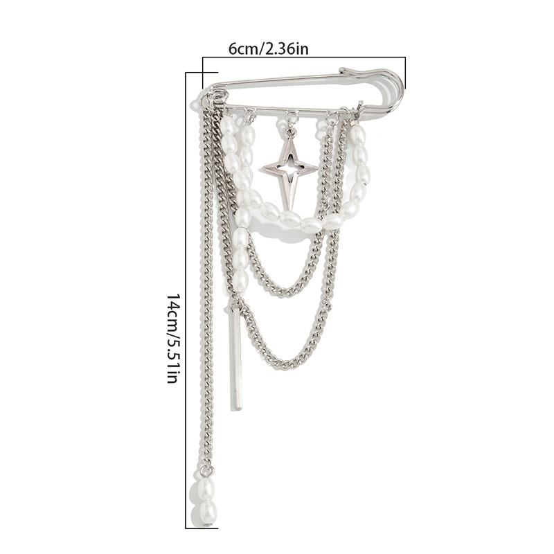 1 pièce Luxe discret Multi-fonctionnel Cadeaux Ensemble Alliage Gland Perlé Broche Gland Léger Boucle Fixe Exquise Élégance
