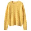 Women's Long Sleeve Cashmere Knit Sweater - Round Neck, Loose Fit, Warm & Slimming Pullover