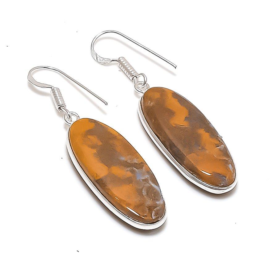 

Natural Fossil Coral Gemstone 925 Sterling Silver Jewelry Earring 1.85 AE-12313