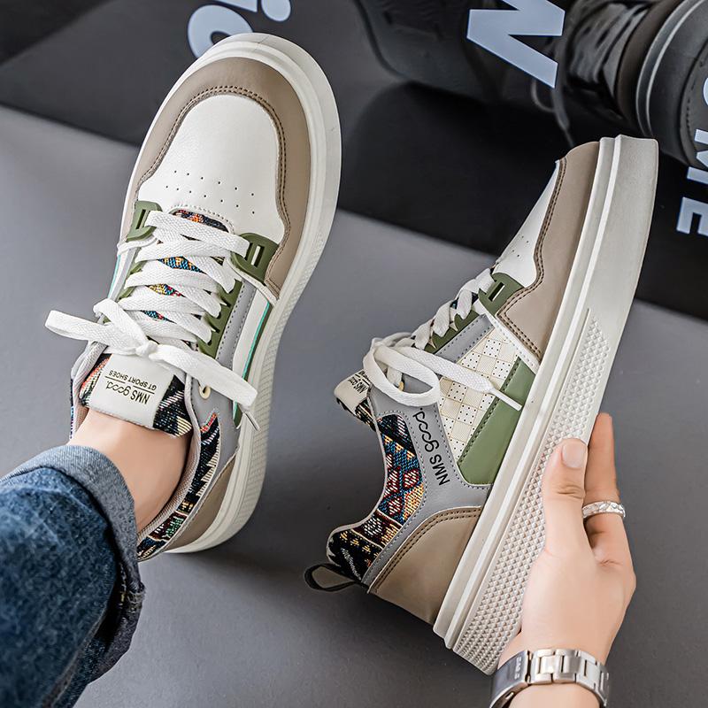 2026 Trendy Fashion Sports Leisure Breathable Thick Bottom Breathable Versatile White Shoes Quality Men's Board Shoes