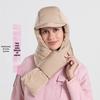 Women's Hooded Down Hat & Scarf: Windproof, Warm Ear & Neck Protection for Autumn/Winter