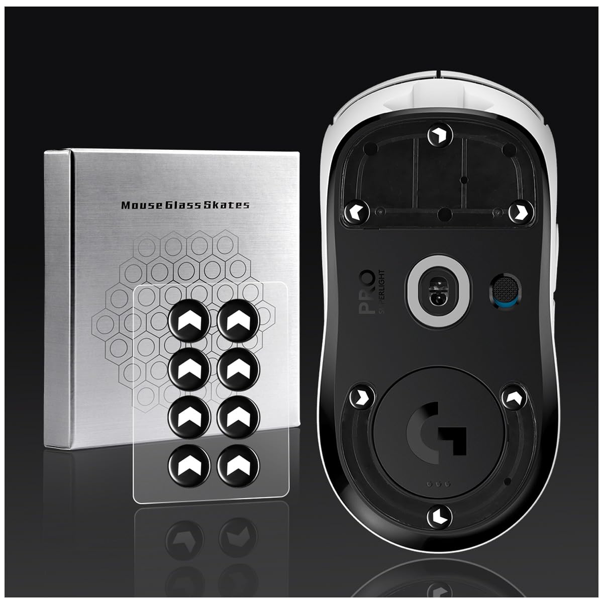 

IMMOENUC Universal Mouse Soles, Smooth, Durable, Thin, and Super Strong Glass Mouse Feet, 6mm x 8 Pieces, DIY Circular Replacement Foot Pads for