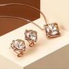 Minimalist Geometric Square Imitation Crystal Necklace and Earrings Jewelry Set Unisex Accessories Suitable for Both Men and Women Birthday and