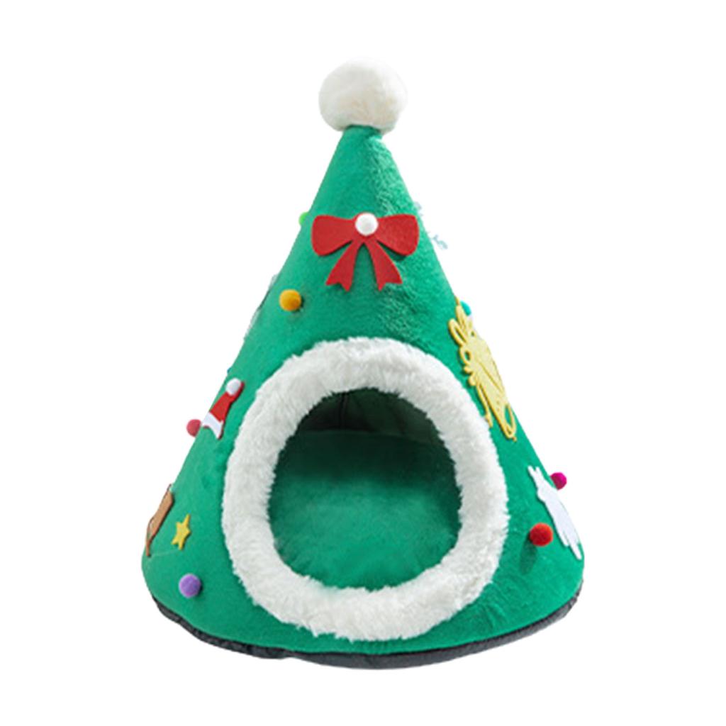 Warm Cat Cave Bed for Indoor Cats Washable Self-Warming Beds Calming Tent House for Puppies Small Dogs Non-Slip Bottom