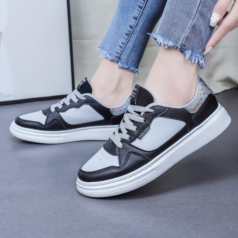 

Fashion Shoes Women s Vulcanize New in Casual Classic Solid Color PU Leather Shoes Woman Casual White Shoes Sneakers 41