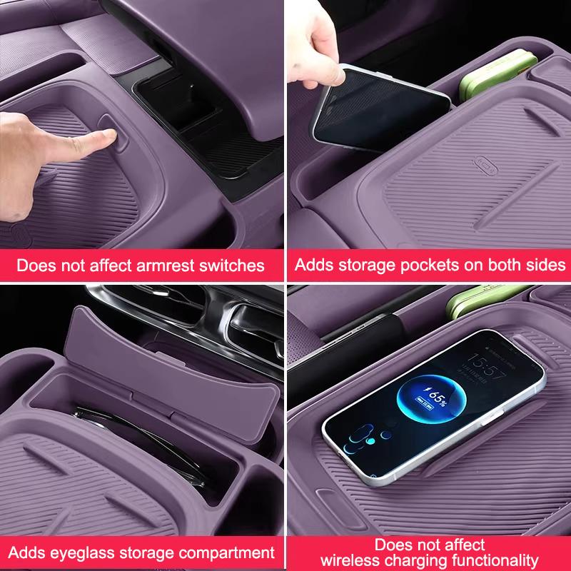 For Leapmotor B10 B01 Lafa 5 Car Wireless Charger Silicone Cover Scratch-resistant Protective Pad Interior Accessories