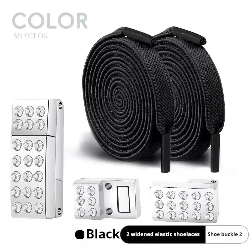 Diamond Elastic Laces Sneakers Magnetic Shoelaces Without Ties Tennis Women No Tie Shoe Laces Flat Wide Shoelace Shoe Accessorie