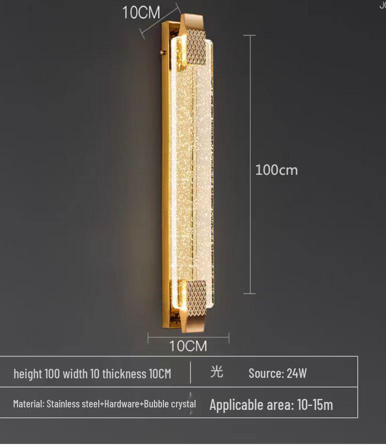 Nordic Style Luxury Crystal Glass Bedside Wall Lamp for Bedroom & Entrance