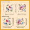Floral Toilet Sticker Waterproof Easy to Clean Self-Adhesive Toilet Lid Wall Decal for Home Bathroom Decor