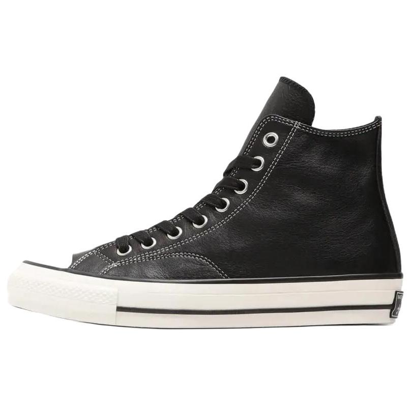 Converse Chuck Taylor Leather Comfortable Versatile High-Top Skate Shoes Unisex Sneakers Black White 33900010