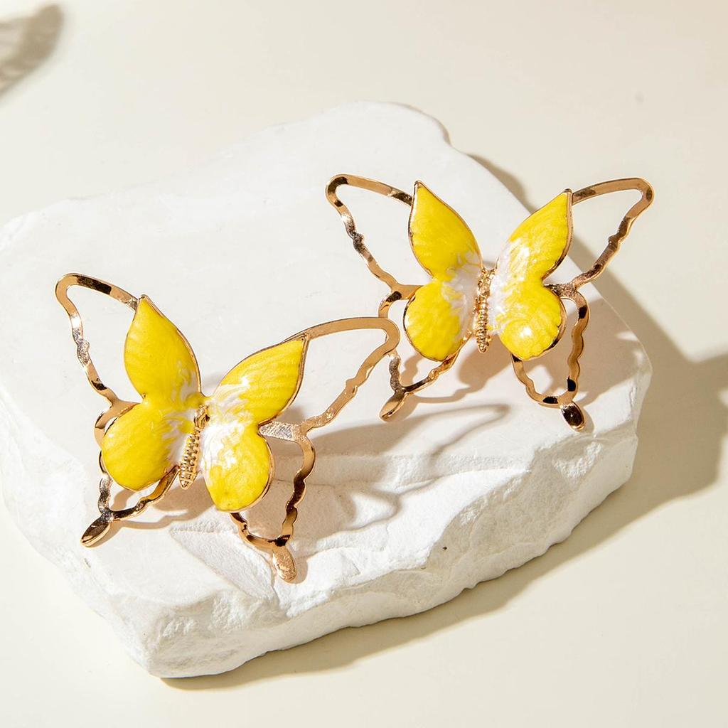 Cross Border Creative Hollow Oil Drop Butterfly Earrings for Women, Jewelry, Fashion Animal Earrings, Travel and Dating Matching