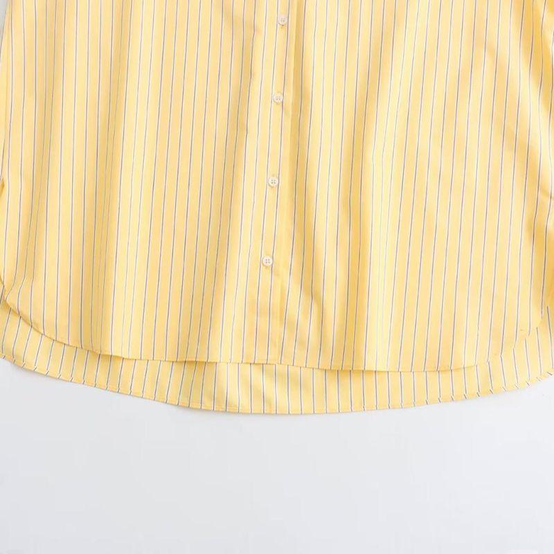 Zab Autumn New Women's Clothing Fashion Style French Style Design Fashion All-Match Casual Style Stripes Poplin Shirt