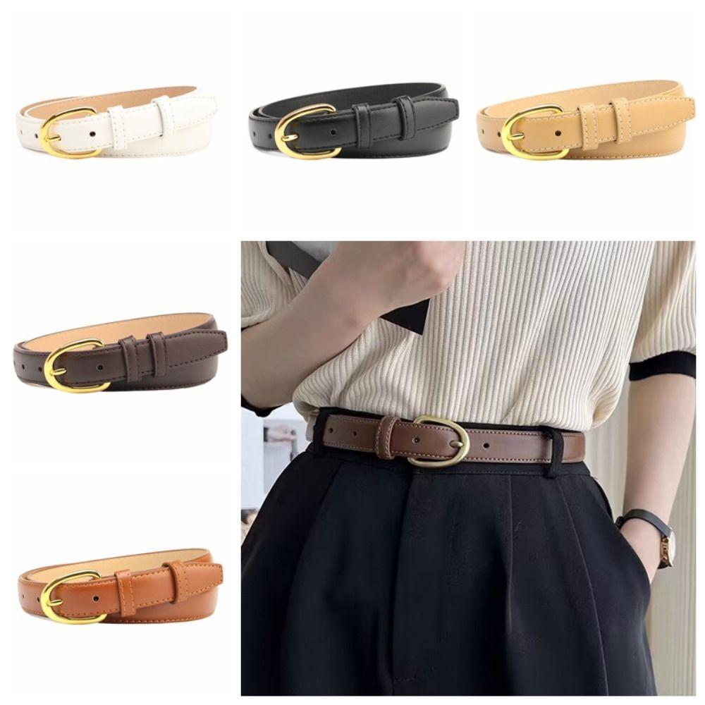 

Тонкий поясной ремень с пряжкой в корейском стиле, пояс из искусственной кожи в стиле ретро для женщин/девочек хаки