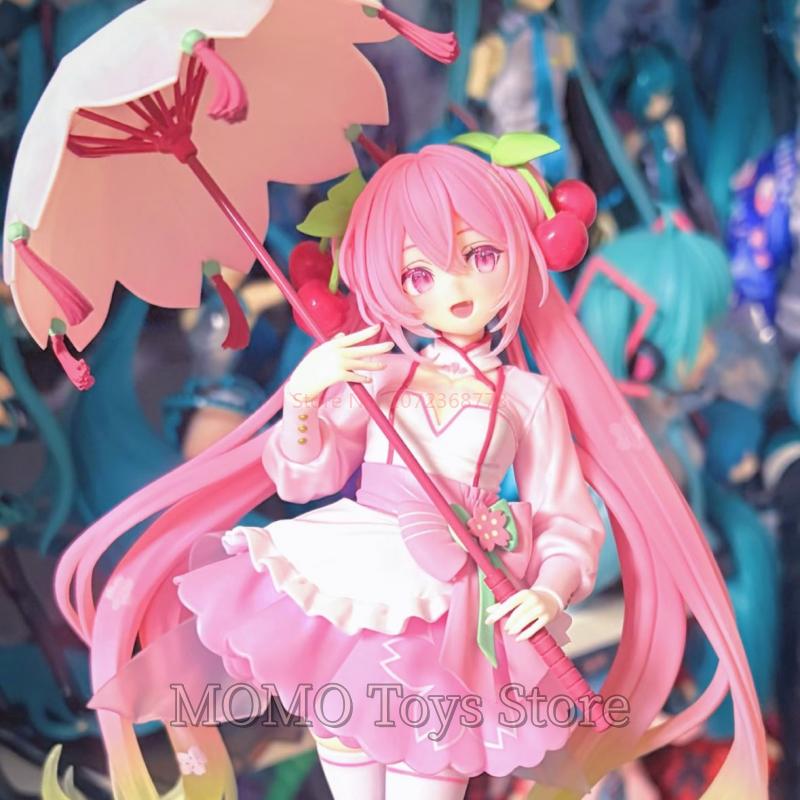 Genuine Taito Hatsune Miku Sakura Prize Figure Official Sakura Outfit Cherry Hair Accessory Modle Toy Anime Action Figure