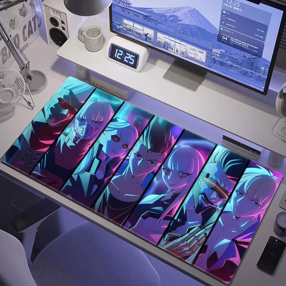 C_cyberpunk Anime E_edgerunners Mousepad Rubber Mouse Pad Computer Laptop Gamer Pad PC Gaming Accessories Desk Mats Mice Pad