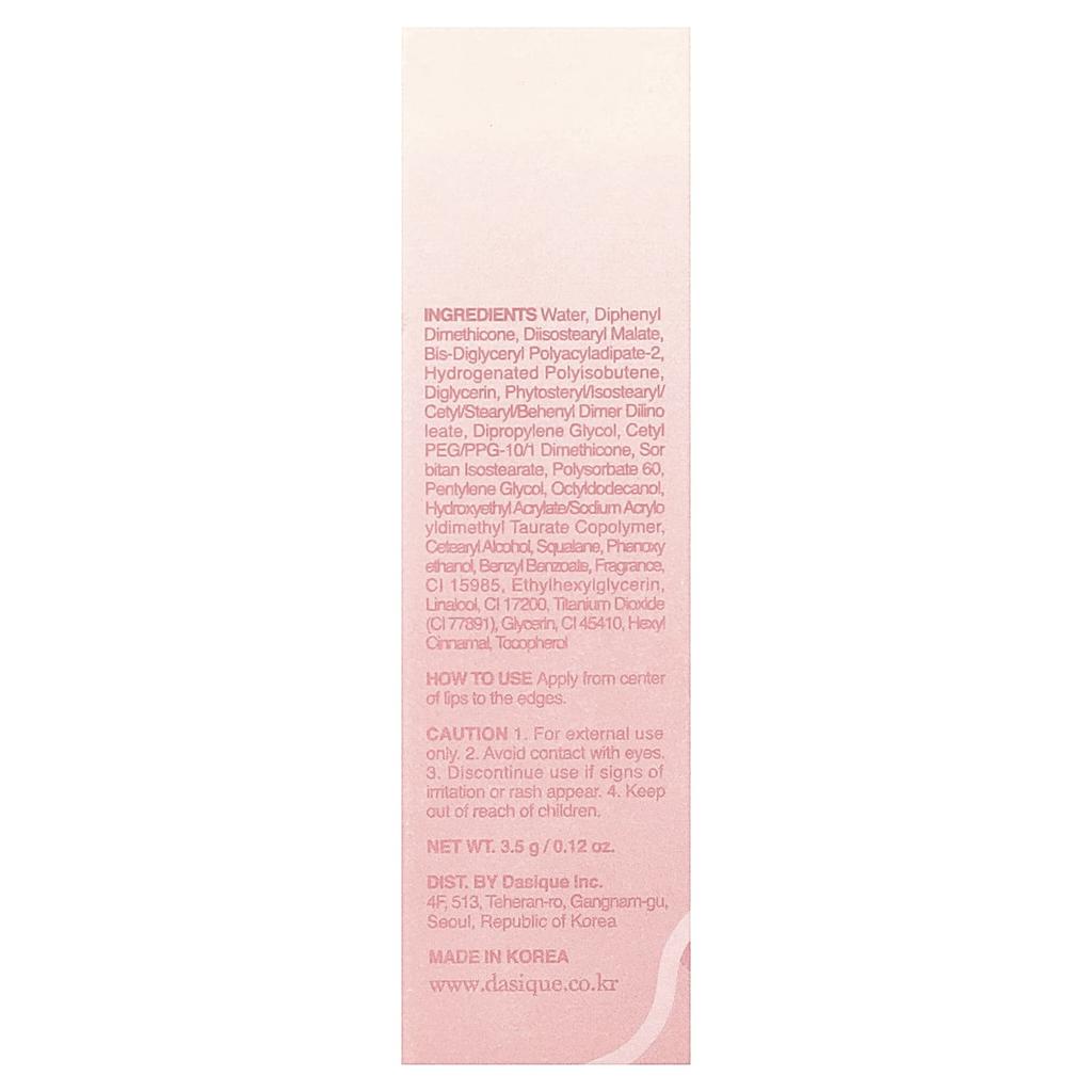 DASIQUE Juicy Dewy Tint, 14 Peach Crush, 3.5g (0.12oz)