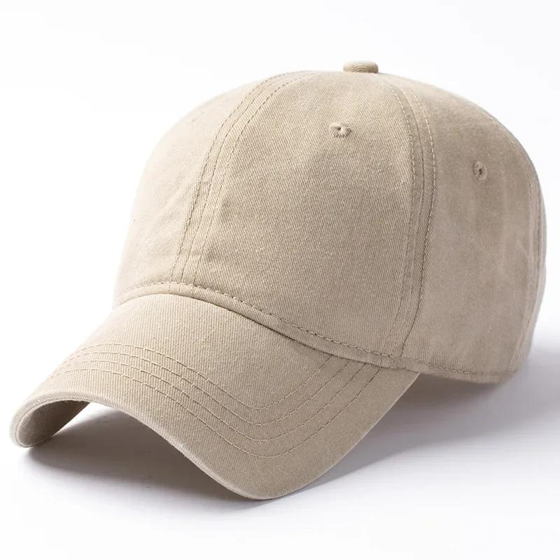 Washed Baseball Caps Xxl Big Size 63cm Snapback  Solid Color Dad Hat Outdoor Casual Sport Cap Male Big Size Hats Your Logo