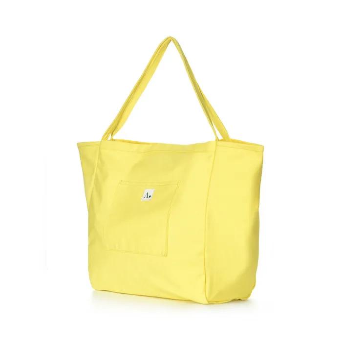 Beach Cotton Color Washed Big Shoulder Bag Yellow
