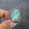 Amazonite Handmade Copper Wire Wrap Jewelry Ring Size 7 K3c10