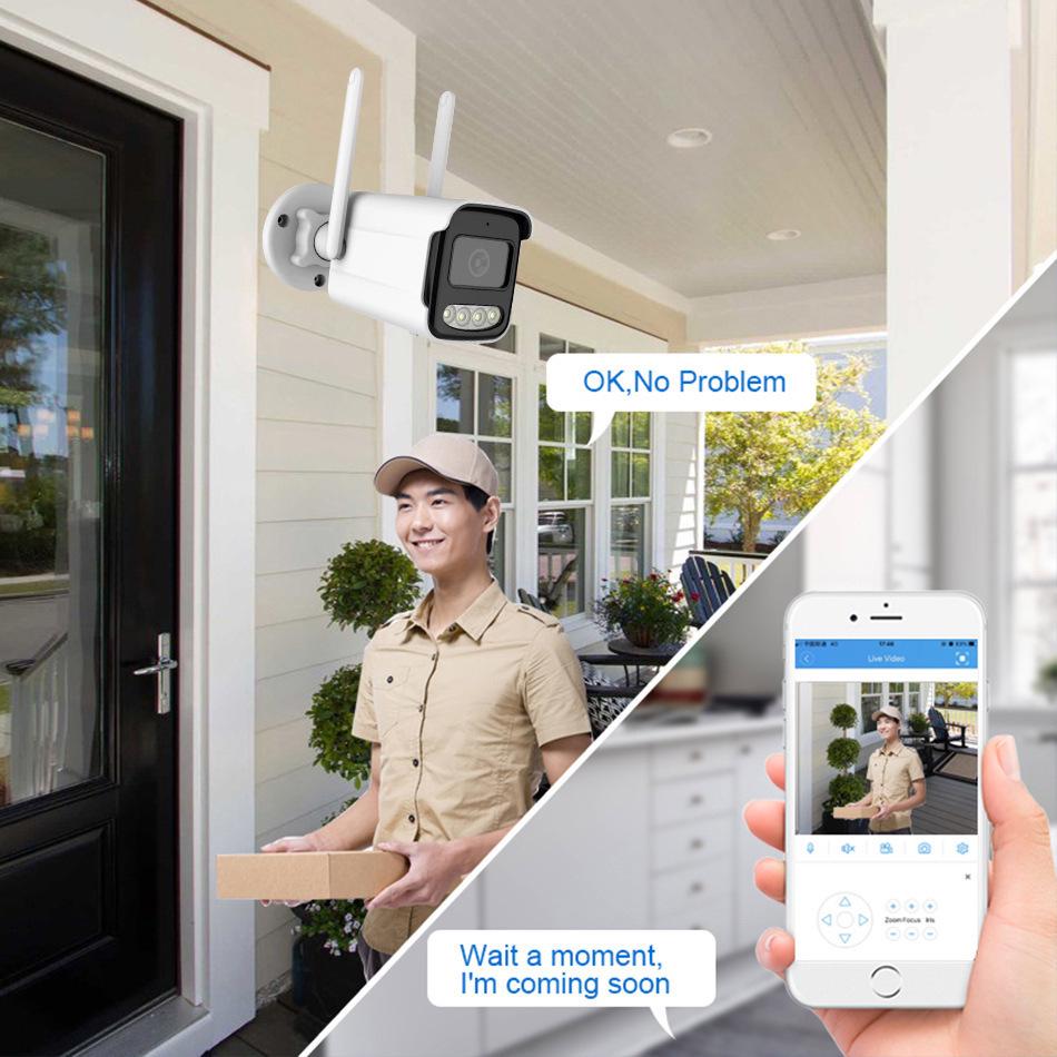 HD Dual Light Wireless WiFi Outdoor Bullet Camera with Night Vision, Mobile Remote Access, Waterproof Design, and Card Slot