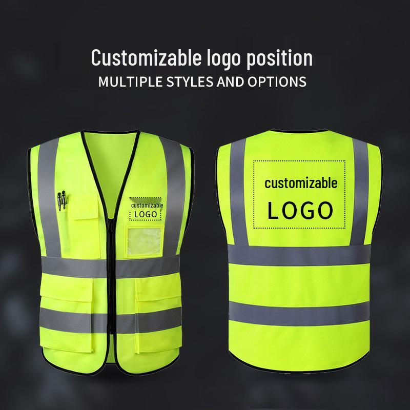 Multi-pocket Reflective Safety Vest for Construction and Sanitation