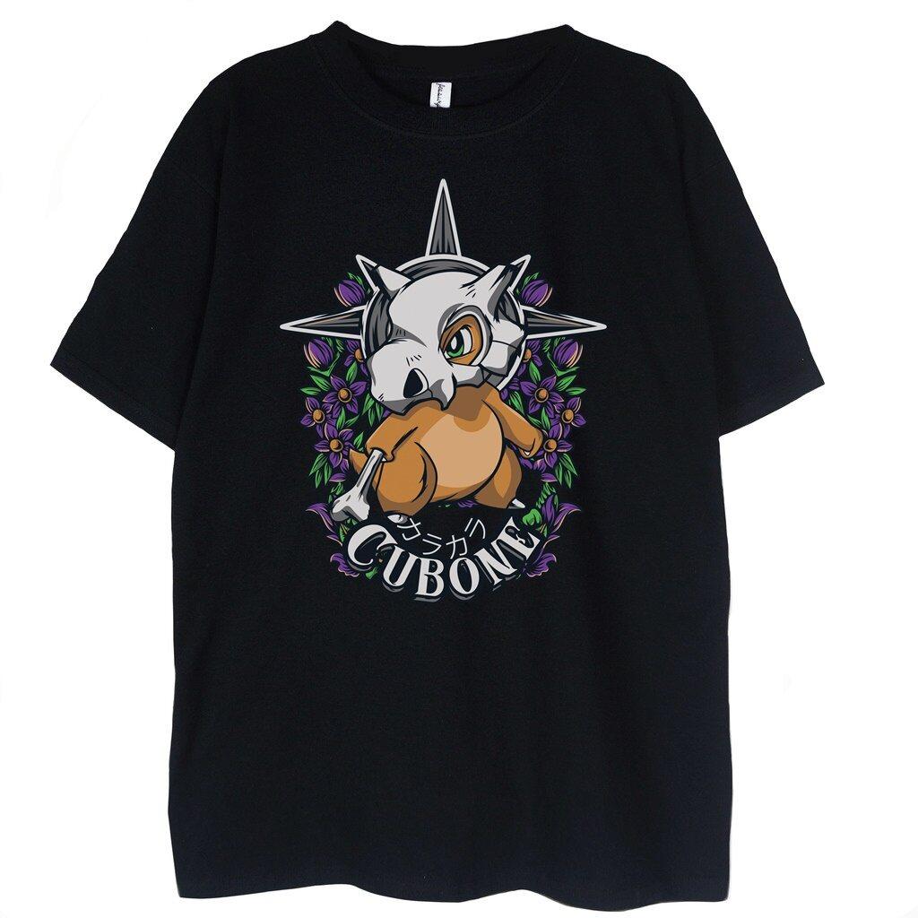 

Anime Pokémon Cubone Vintage T-shirt Men s and Women s Cotton Summer Clothing Breathable Fashion Round Neck Short Sleeve Top ... S разноцветный