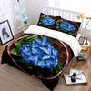 Stained Glass Floral Decor 3Pc Soft Comfortable Duvet Cover Bedding Set Included 1*Duvet Cover & 2*Pillowcases, Gift