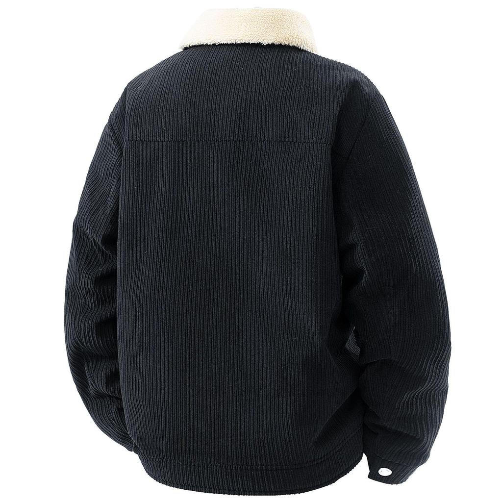 Cross-Border E-Commerce Corduroy Jacket, M-8XL Plus Size, Windproof, Work-Ready, Lapel Style, Thickened Velvet for Fat People