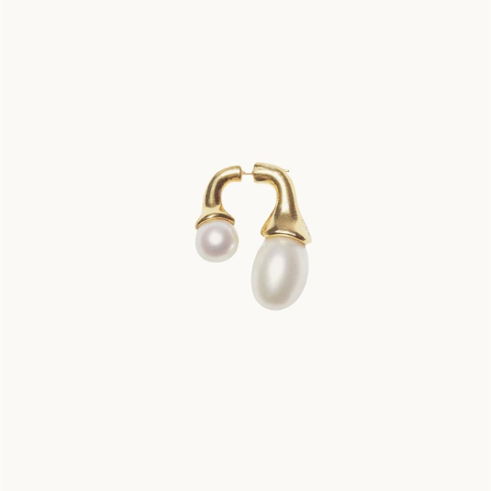 Summer Front And Rear Pearl Earrings Size Pearl Stud Earrings S925 Silver Needle Versatile Earrings Women
