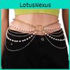 Geometric Metal Body Chain With Gold And White K Accents For Unisex Adult Fashion Jewelry