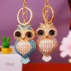 Owl Crystal Keyring Charm Pendant Handbag Purse Bag Key Ring Chain Keychain Gift
