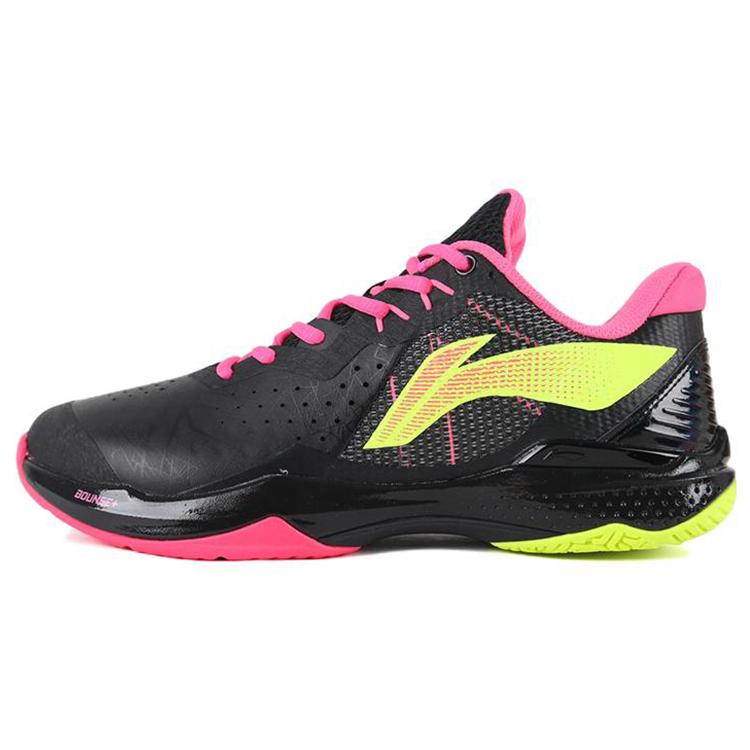 New LiNing Thunder Cushioned Slip Resistant Abrasion Resistant Breathable Low Top Badminton Shoes Men's Black AYAR037-2