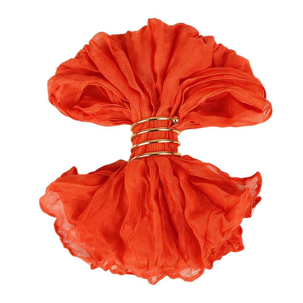 

6pcs Elegant Square Pleated Gauze Napkins Solid Color 50X50cm Placemat Thin Vintage Reusable Table Decoration Birthday Party помаранчевий