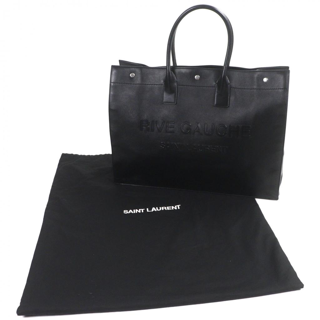 Great SAINT LAURENT PARIS Tote Bag Rib Gauche black leather mens 587273 Used