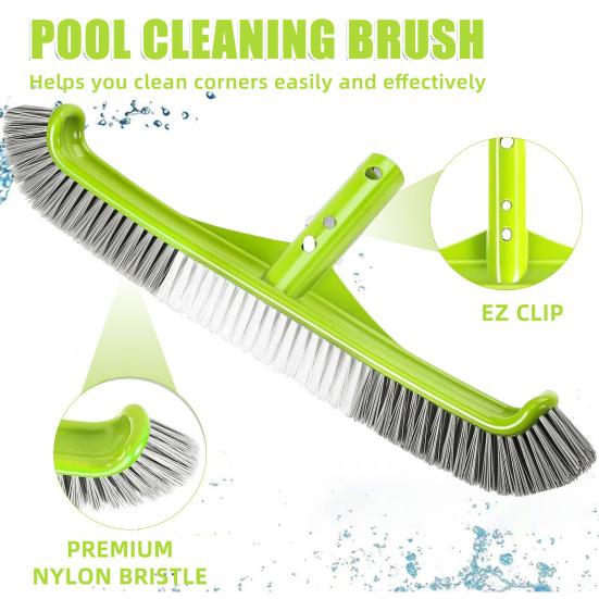 Kartáč na čištění bazénu Teleskopická dlouhá rukojeť Tvrdé štětiny Všestranný kartáč na bazén Snadná instalace Čisticí nástroj