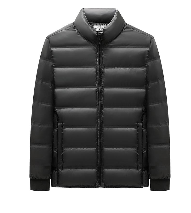 Men's Three-in-One Goose Down Mid-Length Jacket with Detachable Liner - Warm Casual Coat for Middle-Aged and Elderly Dads