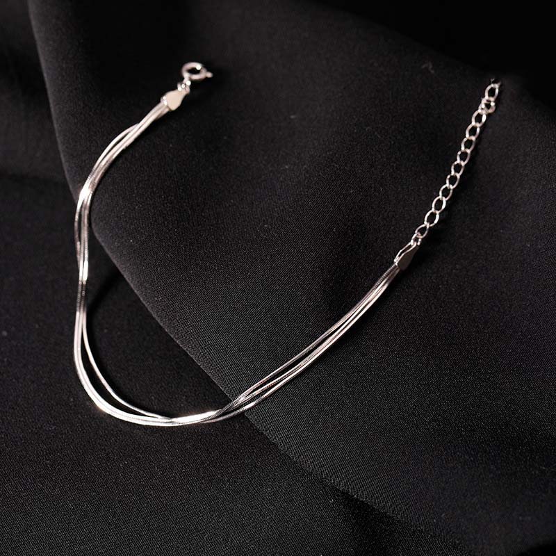Fashion Multilayer Snake Bone Chain Bracelet For Women Simple Silver Color Geometric Bracelets Jewelry Party Gift