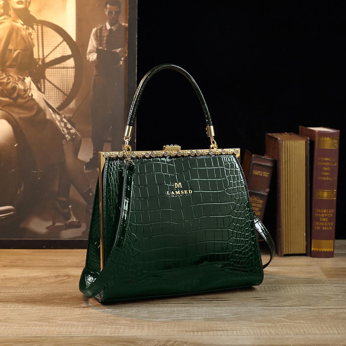 

Оптовые продажи напрямую от производителя, трансграничная женская сумка, благородный темперамент, европейский и американский стиль темно-зеленого