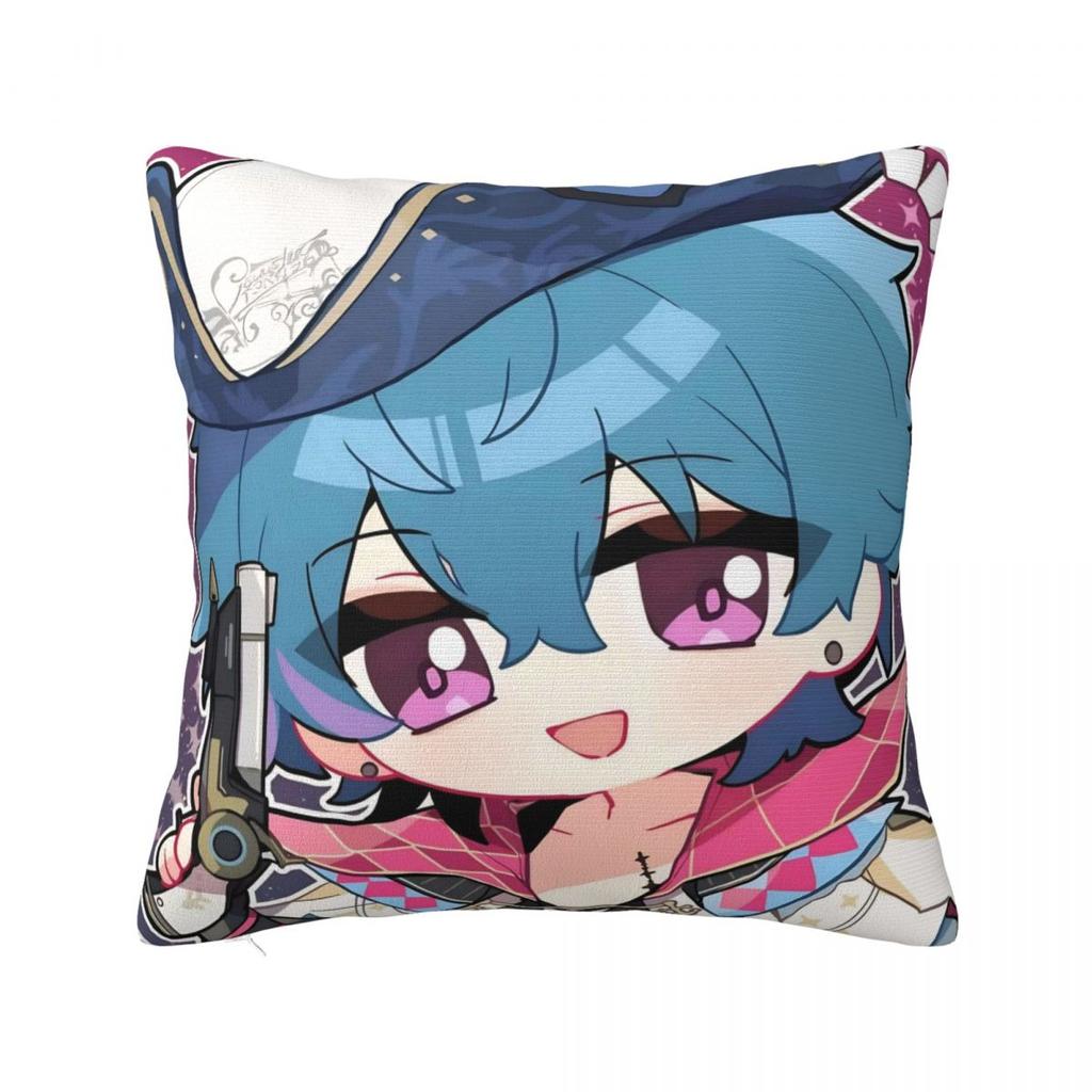 Pillow Case Cute Q Version Wuthering Waves Rinascita Phoebe Zani Square Pillow Cover Kawaii Cushion Cover Car Home Decorative