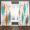 2PCS Minimalist Curtains, Geometric Diamond Atomic, Digital Print, Bedroom Living Room, Office, Kitchen, Window Drapes